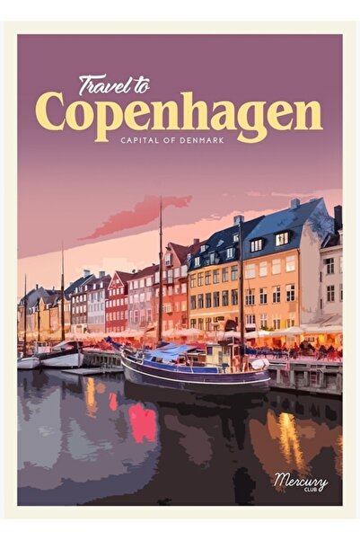 Universal Κοπεγχάγη Ξύλινη Αφίσα Ζωγραφικής Διακοσμητική