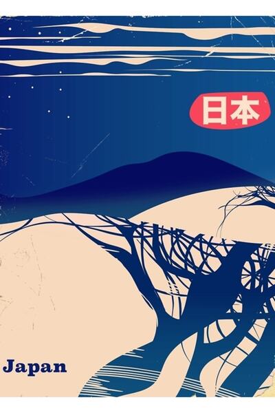 Universal Poster al companiei aeriene Japan Winter Trees. Tablou decorativ di...