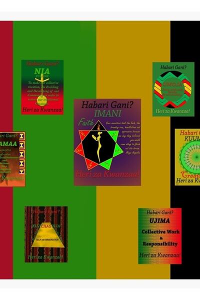 Universal Nguzo Saba Κολάζ Πίνακας Ζωγραφικής Ξύλινη Αφίσα Διακοσμητική
