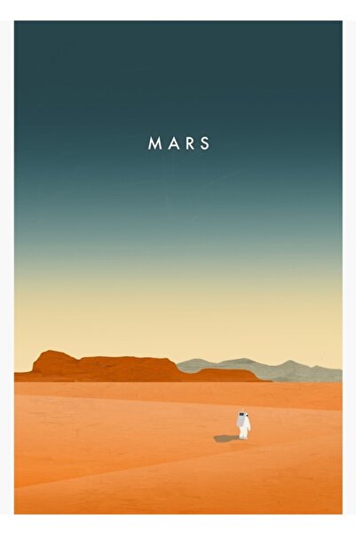 Universal Poster de călătorie la Marte, tablou decorativ din lemn