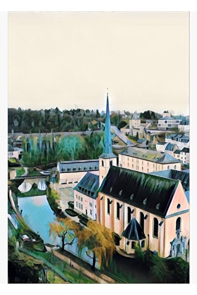 Universal Ξύλινη διακοσμητική αφίσα ζωγραφικής τέχνης Grund του Λουξεμβούργου