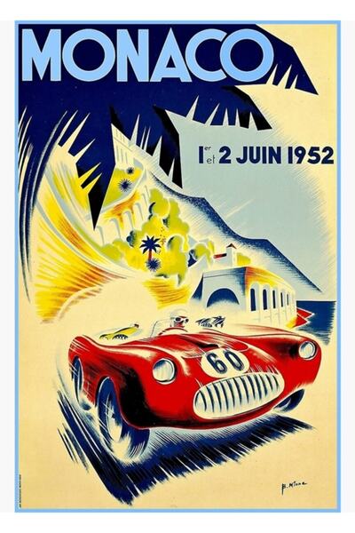 Universal Cursa Mare de Monaco; Tablou decorativ din lemn cu imprimare cu tem...