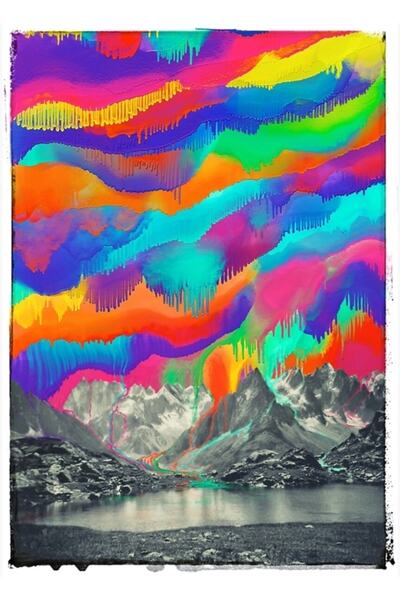 Universal Skyfall, Northern Lights Melting Painting, Poster decorativ din lemn