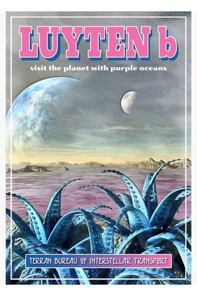 Universal Luyten B Εξωγήινη Πλανήτης Εικονογράφηση Ταξιδιού Ξύλινη Αφίσα Διακ...