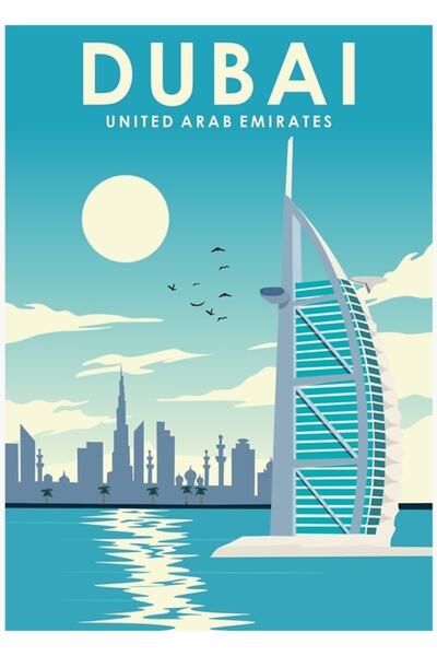 Universal Dubai Travel Art Travel Poster Tablo Poster din lemn decorativ