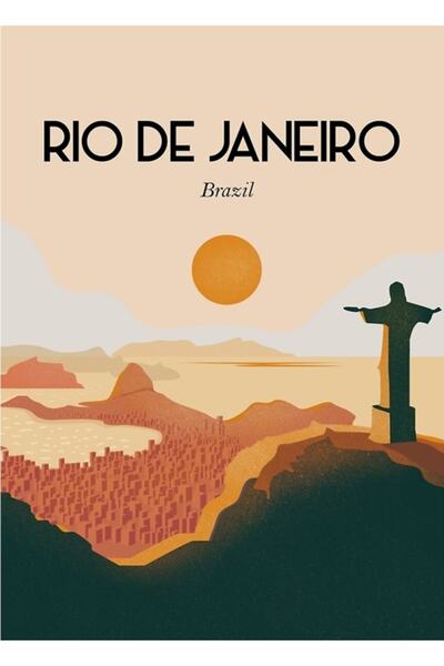 Universal Ρίο Ντε Τζανιρέι Παλιά αφίσα ταξιδιού Ξύλινη διακοσμητική αφίσα