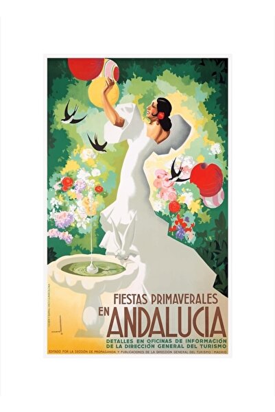 Universal 1941 Španija Andaluzija Prolećni festivali Plakat Slikanje Drveni p...