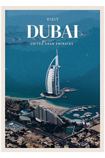 Universal Vizitați Dubai Tablo Ahşap Poster Decorative, un poster decorativ d...