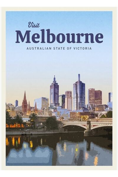 Universal Vizitați Melbourne Tablo Ahşap Poster Decorative, un poster decorat...
