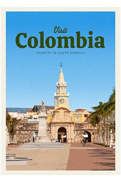 Universal Επισκεφθείτε την Κολομβία, Ξύλινη Διακοσμητική Αφίσα Ζωγραφικής