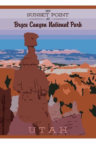 Universal Poster decorativ din lemn pentru Parcul Național Bryce Canyon