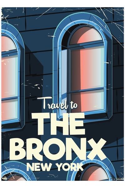Universal Bronx New York City Poster de călătorie Tablou din lemn Poster deco...