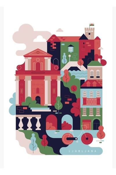 Universal Λιουμπλιάνα, Σλοβενία Ξύλινη Αφίσα Τέχνης Διακοσμητική