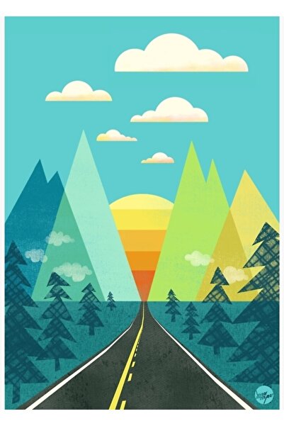 Universal Poster decorativ din lemn cu tematică drum lung