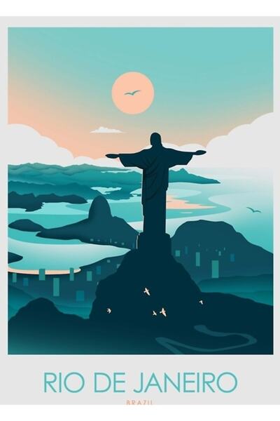 Universal Rio De Janeiro Brazilia Poster decorativ din lemn