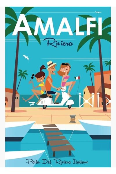 Universal Poster Amalfi Tablou decorativ din lemn