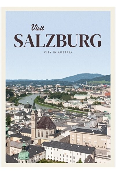 Universal Vizitați Salzburg Tablo Ahşap Poster Decorative, un poster decorati...