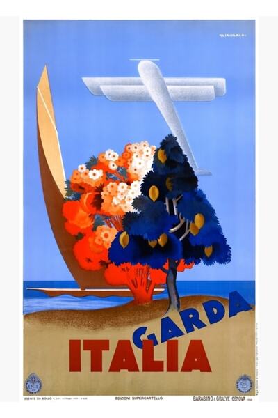 Universal Lago Di Garda Lacul Garda Italia Poster Tablou Poster din lemn Deco...