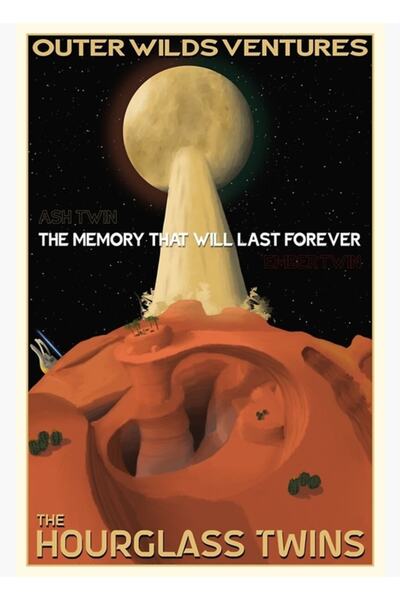 Universal Poster de călătorie Sand Clock Twins, tablou decorativ din lemn