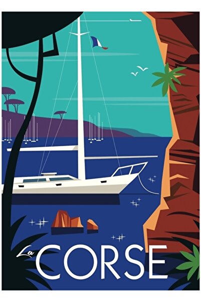 Universal Poster La Corse Tablou decorativ din lemn