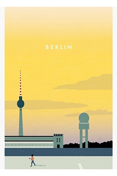 Universal Декоративен дървен плакат с картина на Берлин за пътуване