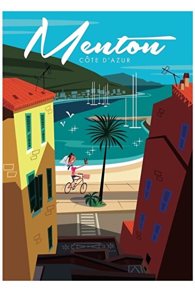 Universal Menton Ξύλινη Διακοσμητική Αφίσα Τέχνης