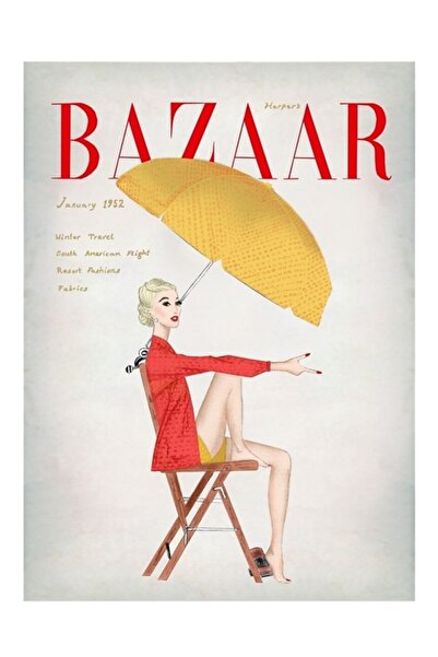 Universal Poster decorativ din lemn cu ilustrație Harper's Bazaar