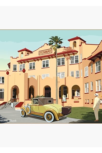 Universal Hotelul Art Deco Fenway, Dunedin, Florida, Poster decorativ din lemn
