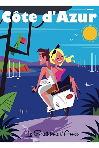 Universal Αφίσα Cote D'azur, Ξύλινη Αφίσα, Διακοσμητική