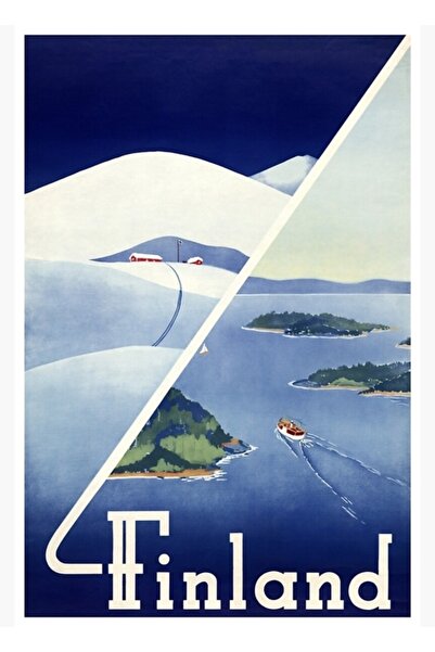 Universal Επιτραπέζια διακοσμητική αφίσα ταξιδιού στη Φινλανδία, ξύλινη αφίσα...