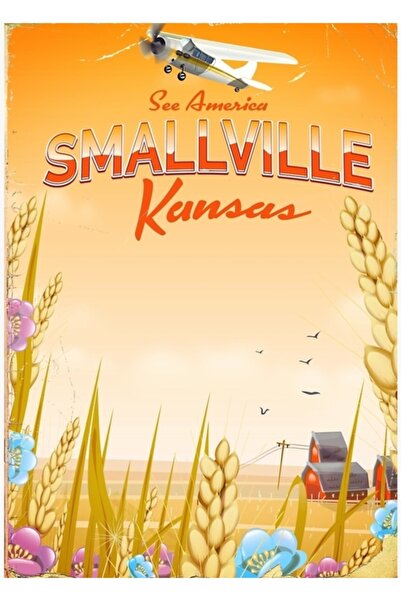 Universal Smallville Kansas Sunset Print Ξύλινη διακοσμητική αφίσα με εκτύπωσ...