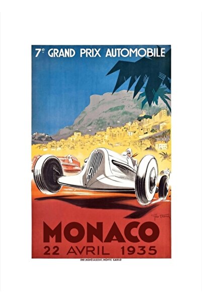 Universal 1935 Monaco Grand Prix Racing Poster Tablo Poster din lemn decorativ