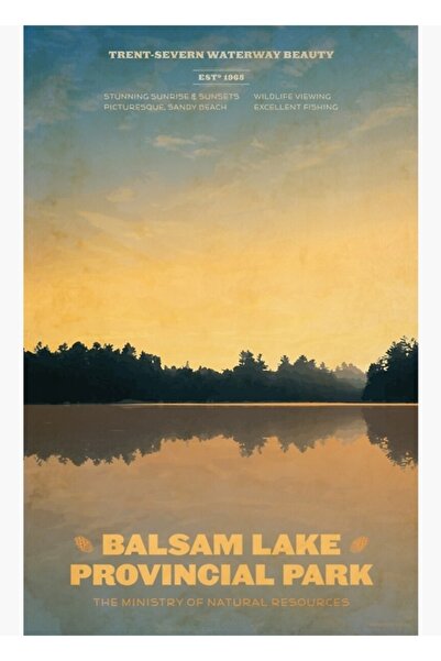 Universal Διακοσμητική ξύλινη αφίσα με εικονογράφηση του Πάρκου Μπάλσαμ Λίμνης