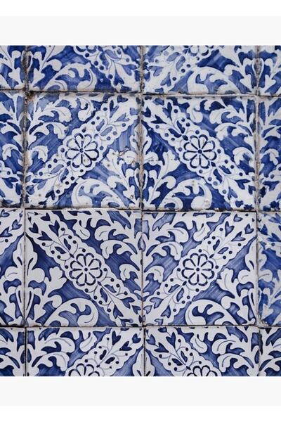 Universal Model de plăci ceramice portugheze - Azulejo Design cu frunze flora...