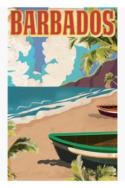 Universal Barbados Old Travel Poster Painting Poster din lemn decorativ