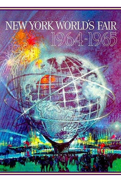 Universal Παγκόσμια Έκθεση Νέας Υόρκης: 1964 Ξύλινη διακοσμητική αφίσα με εκτ...