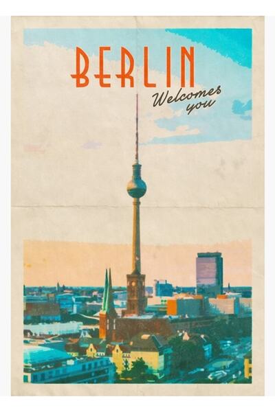 Universal Berlin Germania Tablou de călătorie vechi Poster din lemn decorativ