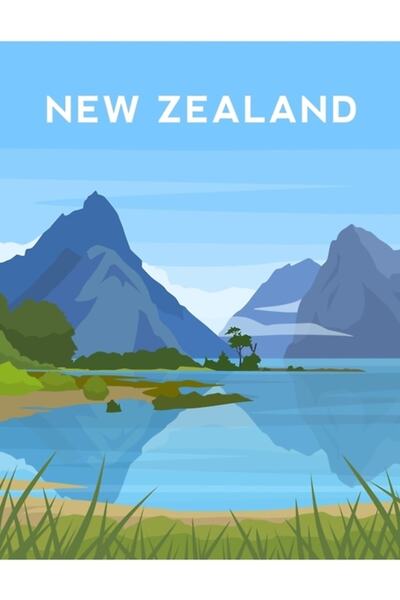 Universal Noua Zeelandă - Mitre Peak, Milford Sound Tablo Poster decorativ di...