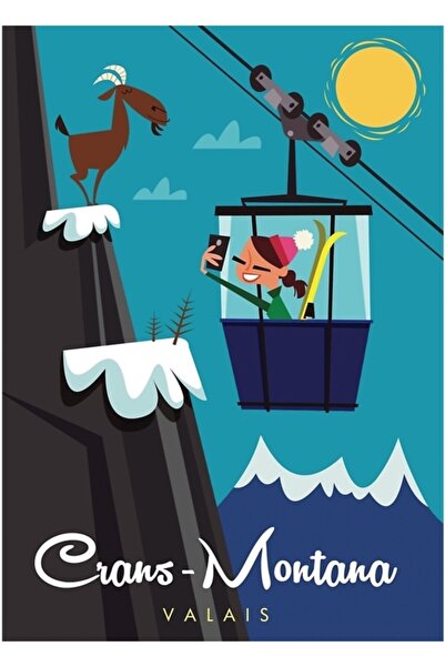 Universal Poster Crans-montana Tablo Poster din lemn Decorativ