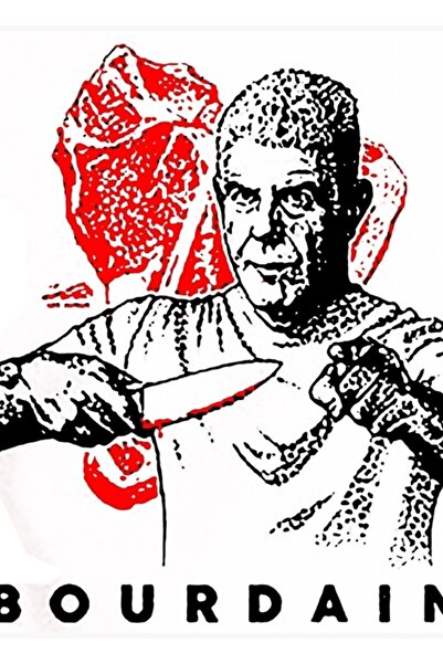 Universal Διακοσμητική ξύλινη αφίσα με εκτύπωση Cool Chef Bourdain