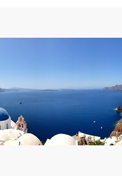 Universal Πανοραμική εικόνα της Σαντορίνης, Ελλάδα, Ξύλινη διακοσμητική αφίσα