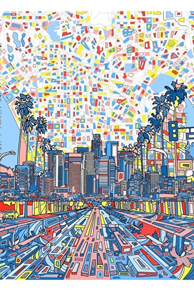 Universal Λος Άντζελες Σκηνικό 4 Πίνακες Ξύλινη Διακοσμητική Αφίσα