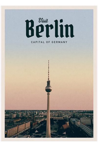 Universal Vizitați Berlin Tablo, afiș decorativ din lemn