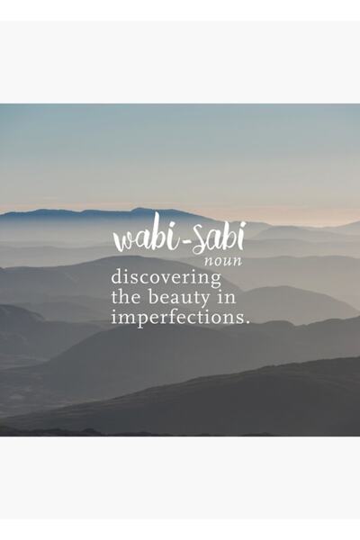 Universal Wabi Sabi Lepota u nesavršenostima - Slika planinske pozadine Drven...