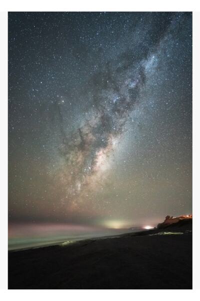 Universal Galaksi Samanyolu Yeni Zelanda Kıyısından Dolgun Güzelliğinin Fotoğ...