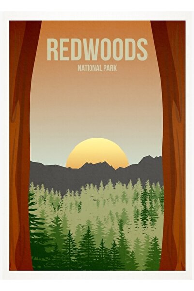 Universal Декоративен дървен плакат с картина от Национален парк Редуудс