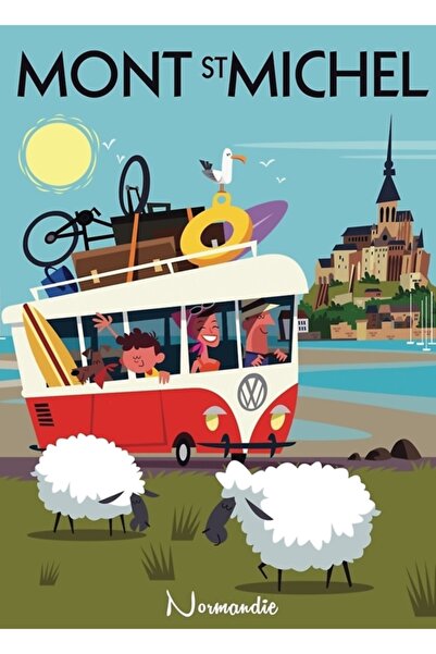 Universal Αφίσα Mont Saint Michel, Ξύλινη Διακοσμητική Αφίσα, Ξύλινη Τέχνη Πί...