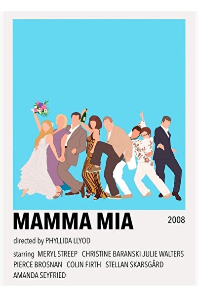 Universal Μινιμαλιστική Ξύλινη Διακοσμητική Αφίσα Mamma Mia