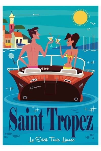 Universal Poster St Tropez Tablou Poster din lemn Decorativ