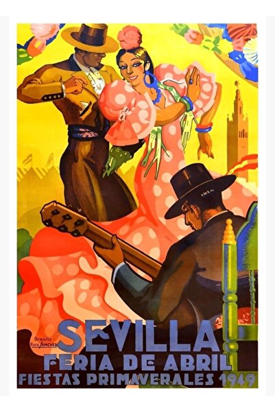 Universal Spania 1949 Târgul de aprilie din Sevilla Poster Tablou Poster din ...